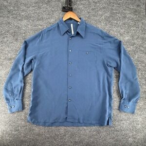 Axis Button Down Shirt Mens Large‎ Blue Excellent Long Sleeve Solid Pocket
